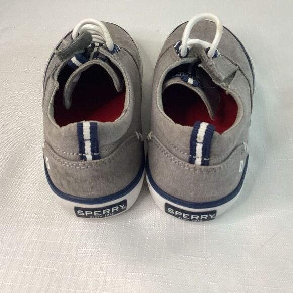 Sperry Boys Lace-up blue & gray Canvas Sneakers Size 11 - Picture 6 of 8